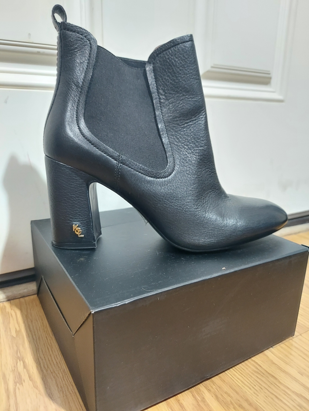 Kurt Geiger London Raylan Black Leather Chelsea Block Heel Ankle Boots 41 / 10